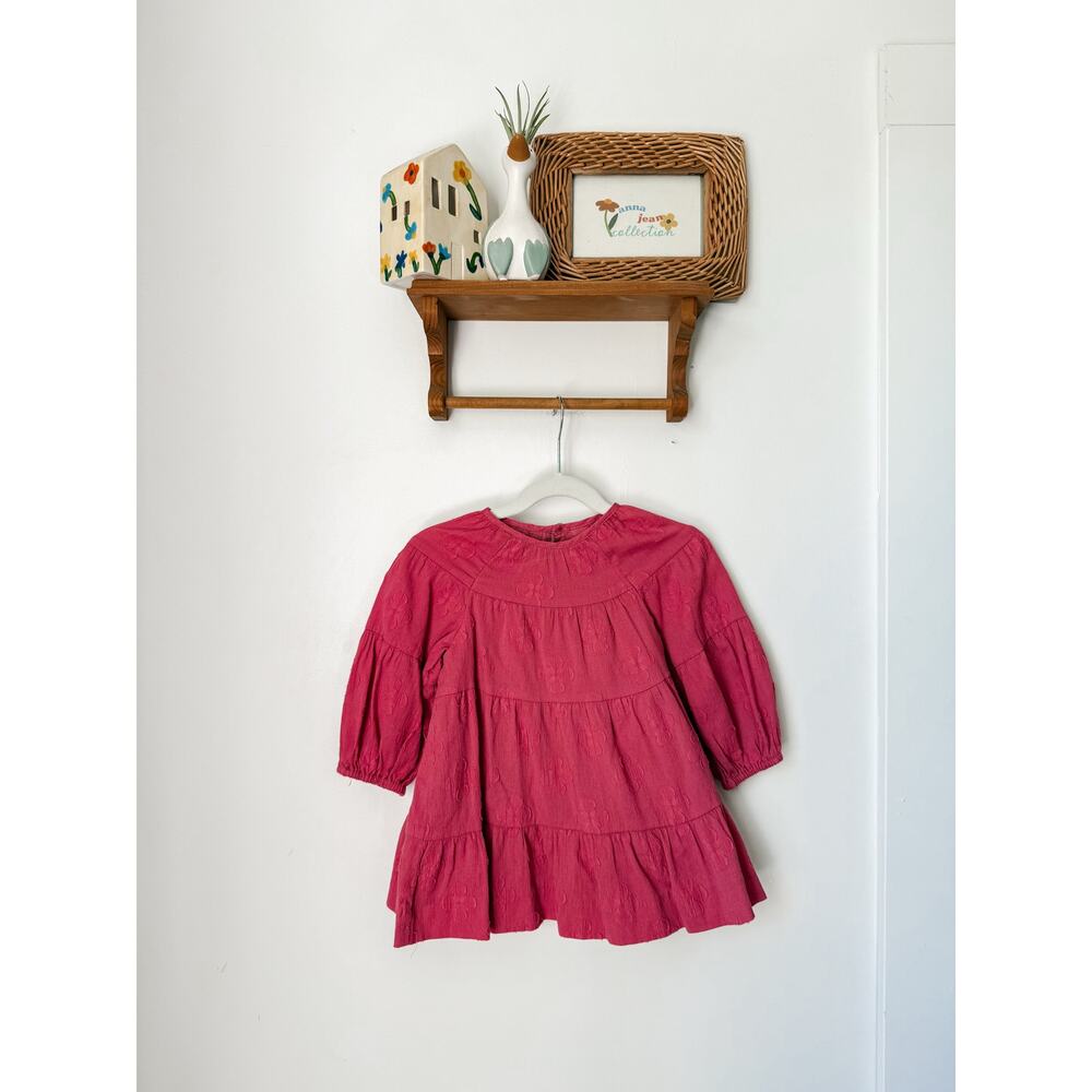 Zara rose floral longsleeve dress - 18-24m
